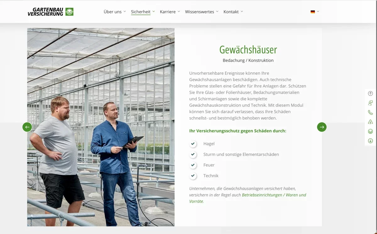 Screenshot Website Foto in Anwendung